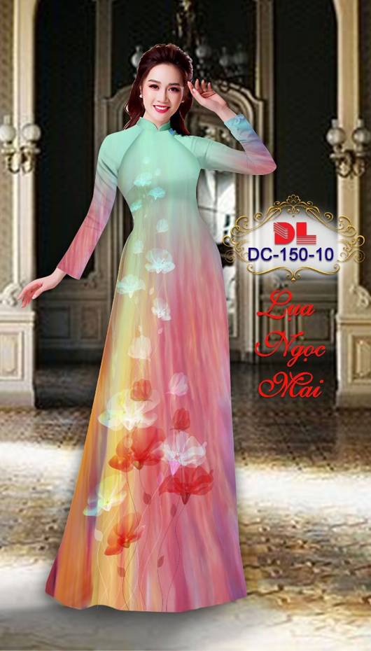 Vải Áo Dài Hoa In 3D AD DC150 25